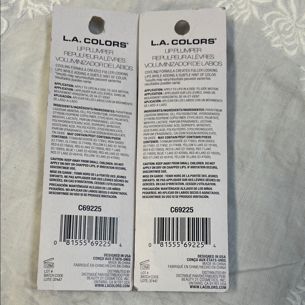 L.A. Colors Plump Gloss Duo - Color Reckless-NEW Set of 2 - Picture 2 of 2